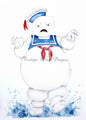 Digital Print Stay Puft No.1 Watercolor Painting Instant Download