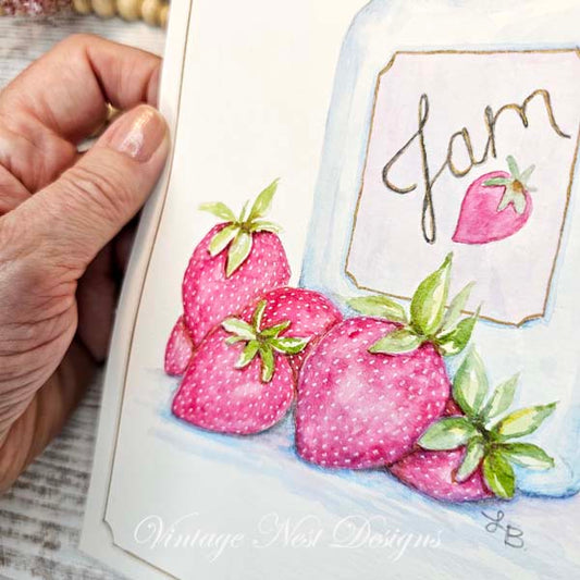 Strawberry Jam Fine Art Original Watercolor Painting