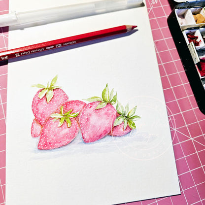 Strawberry Jam Fine Art Original Watercolor Painting