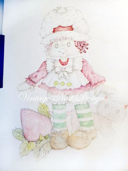 Digital Print Strawberry Shortcake No.1 Watercolor Instant Download