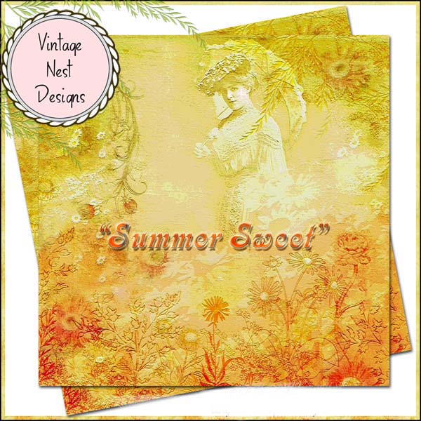Digital Scrapbooking Summer Sweet Quick Page No.1 Instant Download