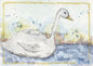 Digital Print Swan No.2 ACEO Watercolor Painting Instant Download