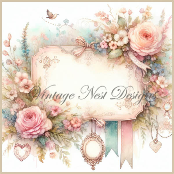 Sweet Florals No.1 Pages Rapides Illustrations Numériques de Scrapbooking