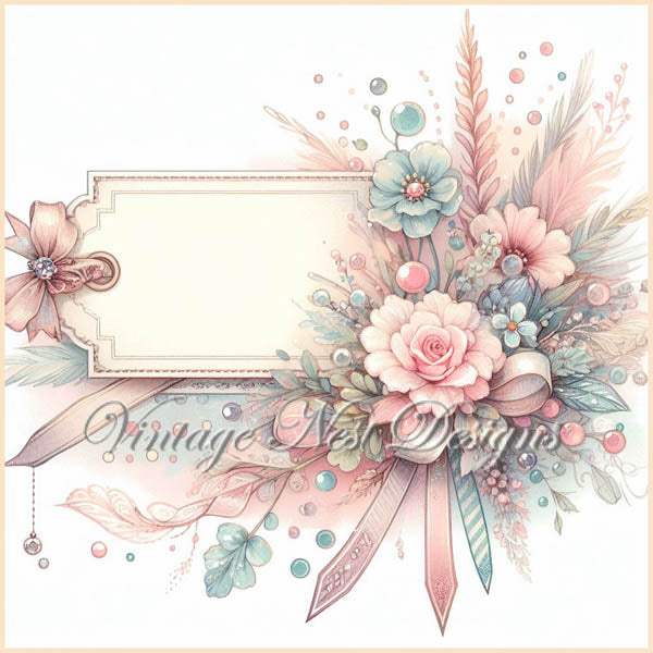 Sweet Florals No.1 Pages Rapides Illustrations Numériques de Scrapbooking