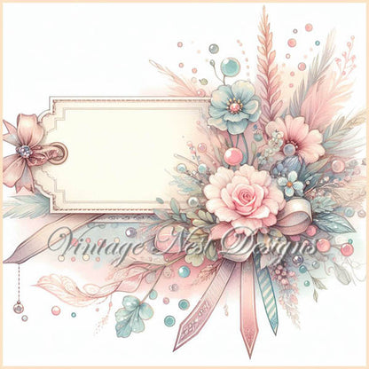 Sweet Florals No.1 Pages Rapides Illustrations Numériques de Scrapbooking