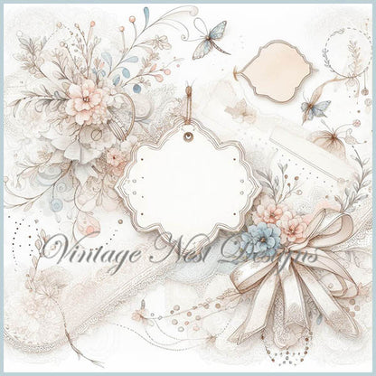 Sweet Florals No.1 Pages Rapides Illustrations Numériques de Scrapbooking