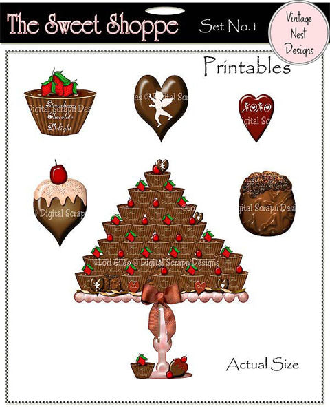 Digital Prints The Sweet Shoppe No.1 Candy Graphics Instant Download