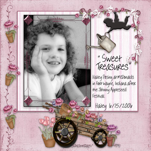 Süße Schätze Schnelle Seite Nr.1 Digitaldruck Scrapbooking Illustration