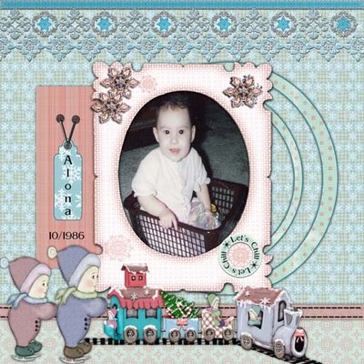 Digital Scrapbooking To the North Pole Quick Page No.4 Instant Download