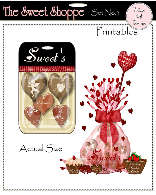 Digital Prints The Sweet Shoppe No.5 Candy Graphics Instant Download