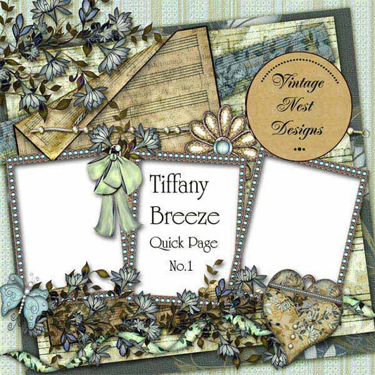 Digital Scrapbooking Tiffany Breeze Quick Page No.1 Instant Download