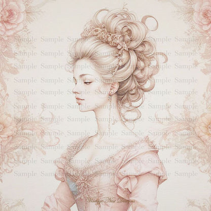 Digital Print Timeless Lovelies No.1 Illustration Instant Download