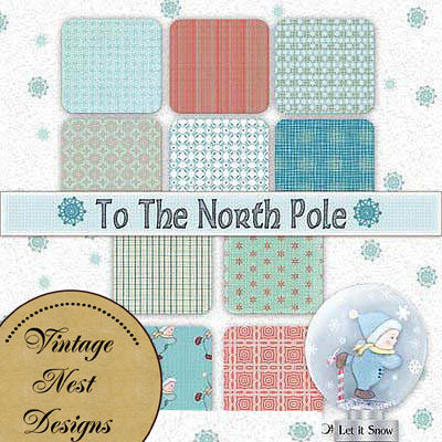 Illustration numérique de scrapbooking Kit « Au Pôle Nord »