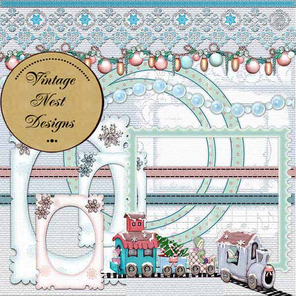 Illustration numérique de scrapbooking Kit « Au Pôle Nord »