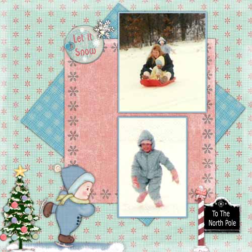 Digital Scrapbooking To the North Pole Quick Page No.1 Instant Download