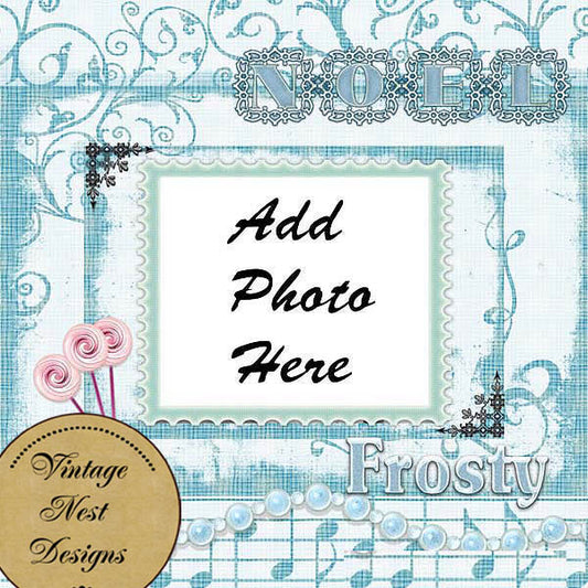 Illustration de scrapbooking numérique à imprimer : « Au pôle Nord » (page rapide n° 2)