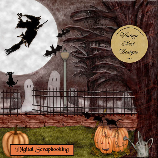Digital Scrapbooking Trick or Treat Quick Page No.4 Instant Download
