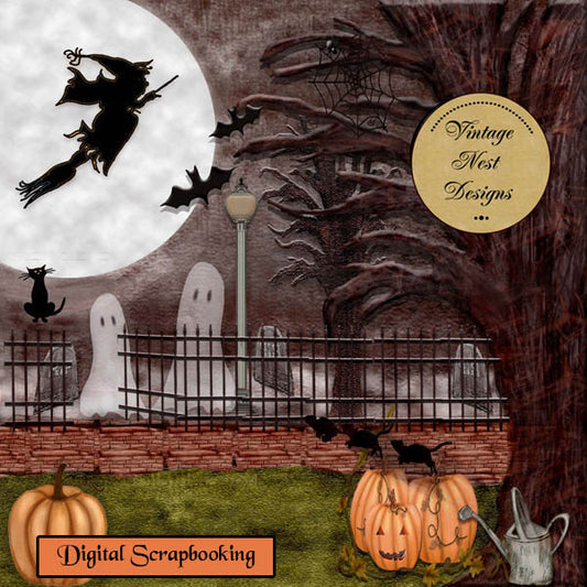 Illustration de scrapbooking numérique n°4 - Farce ou friandise - Page rapide