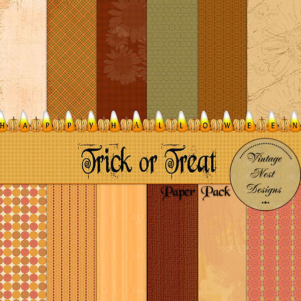Kit d'illustration de scrapbooking numérique - Farce ou friandise