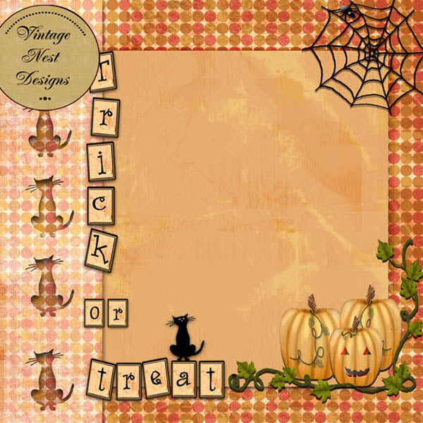 Digital Scrapbooking Trick or Treat Quick Page No.2 Instant Download
