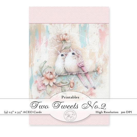 Two Tweets No.2 ACEO Digital Prints Watercolor Painting