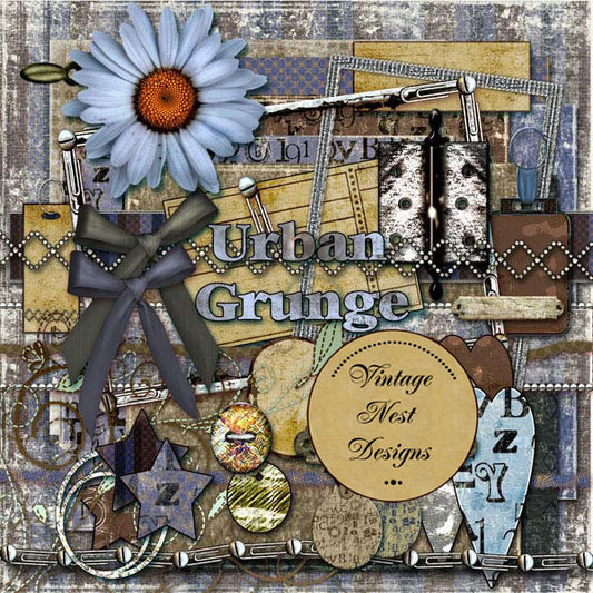 Illustration numérique de scrapbooking kit Urban Grunge