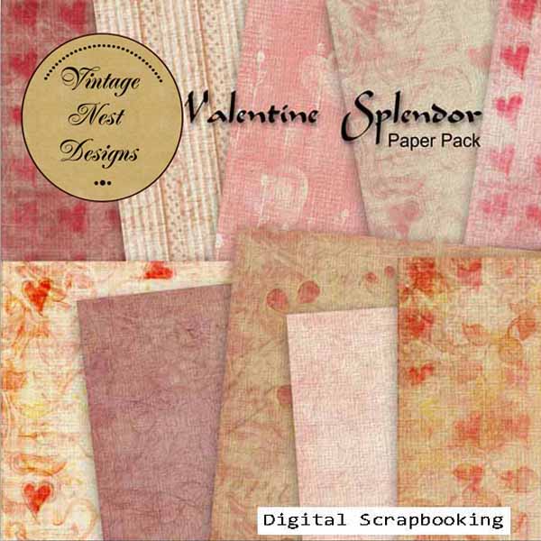 Valentine Splendor Kit Digital Scrapbooking Illustration
