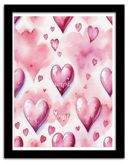 Valentinstag Papier-Set Nr. 2 Digitaldrucke Illustration Scrapbooking
