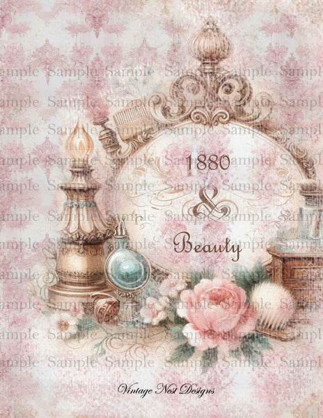 Victorian Beauty Paper Pack No.1 Digital Prints Illustration Scrapbooking