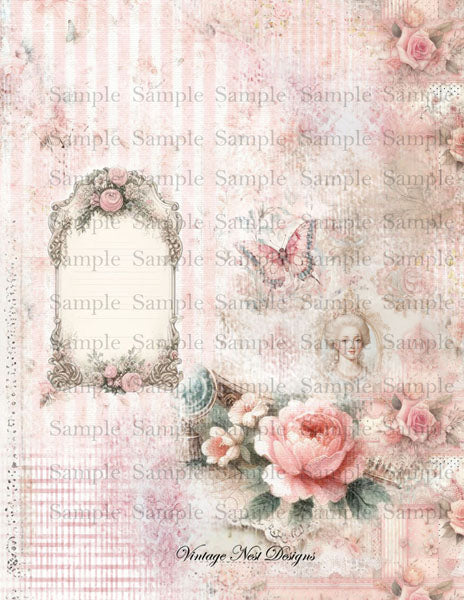 Victorian Beauty Paper Pack No.1 Digital Prints Illustration Scrapbooking