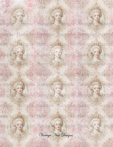 Victorian Beauty Paper Pack No.1 Digital Prints Illustration Scrapbooking
