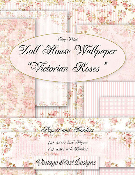 Victorian Roses Wallpaper No.1 Digital Prints Illustration Scrapbooking