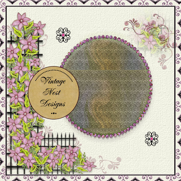 Victorian Florals Page Rapide N°1 Page Rapide Impression Numérique Scrapbooking Illustration (Copie)