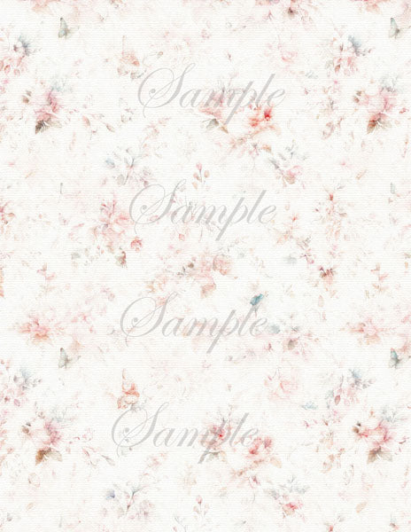 Floral patterned background with 'Sample' text