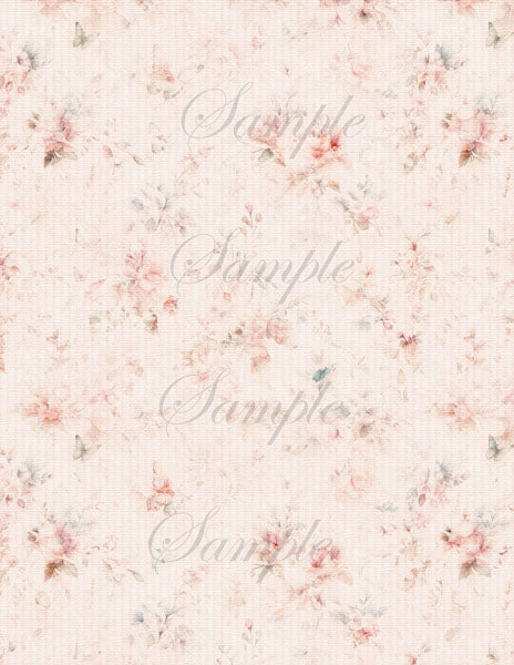 Floral patterned background with 'Sample' text