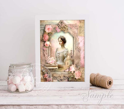 Digital Print Victorian Woman No.1 Illustration Instant Download