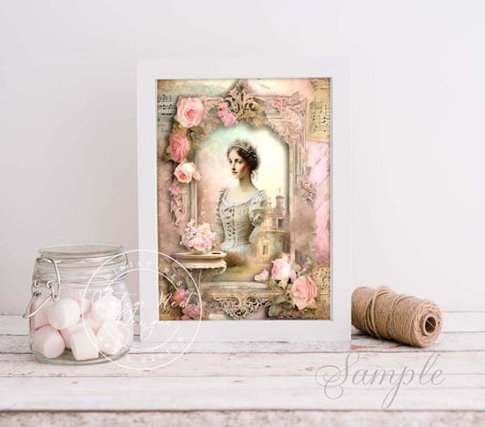 Digital Print Victorian Woman No.1 Illustration Instant Download