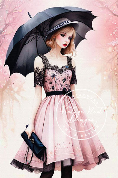Digital Print Vintage Doll No.2 Illustration Instant Download