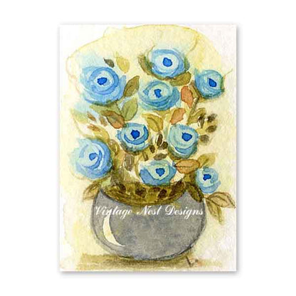 Digital Print Florals No.2 Dollhouse Miniature Watercolor Painting