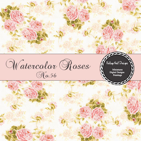 Aquarell Rosen Nr. 56:1 Digitale Drucke Illustration Scrapbooking