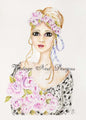 Digital Print Wedding Woman No.1 Watercolor Painting Instant Download
