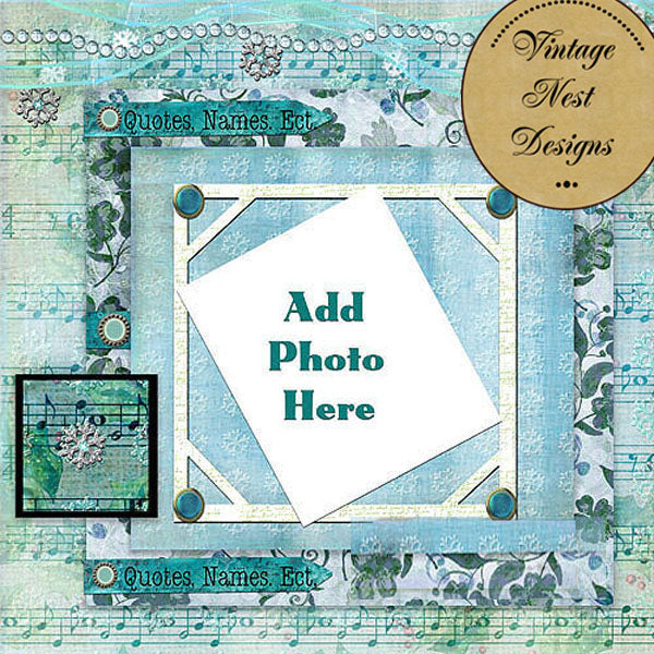 Digital Scrapbooking Winter Joy Quick Page No.2 Instant Download
