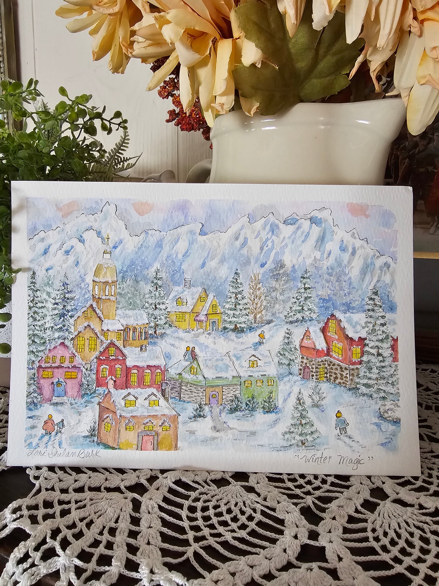 Winter Magic Watercolor Painting Original Art