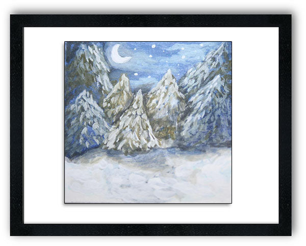 Digitaler Kunstdruck Winternächte Nr.1 Puppenhaus Miniatur Acrylbild
