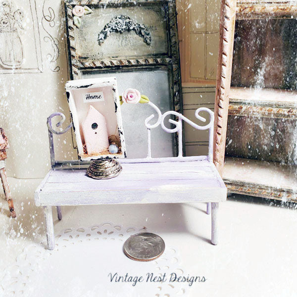Miniature Wooden Bird Nest No.2 Handmade for Dollhouse