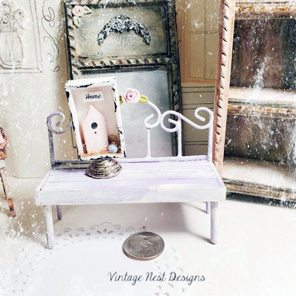 Miniature Wooden Bird Nest No.2 Handmade for Dollhouse