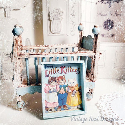 Three Little Kittens No.1:2 Dollhouse Miniature Handmade image 3