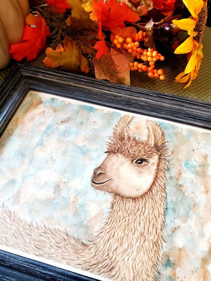 Llama No.1 Digital Prints Watercolor Painting image 12