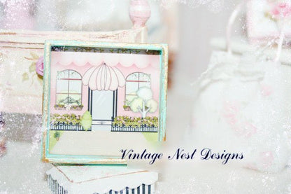Store Front No.6:1 Dollhouse Miniature Handmade Wooden Framed Art image 2