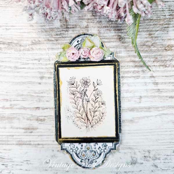 Florals No.18 Dollhouse Miniature Handmade Wooden Framed Art image 0